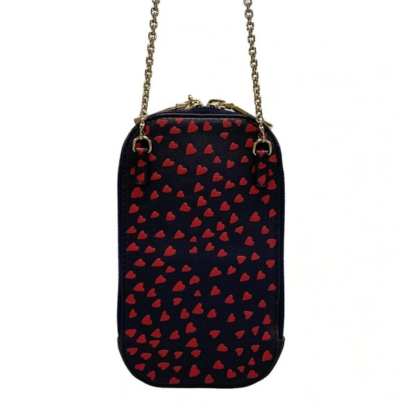 Auth DIOR/ChristianDior Call'in Dior phone holder Dark Navy Red Leather - Picture 2 of 15